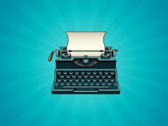 email marketing levél egy stilizált írógéppel