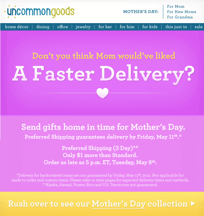 a hiány elvére építő email marketing szöveg anyák napi hírlevélben