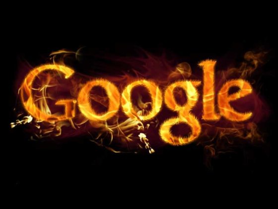 google keresőoptimalizálás cover fotó lángoló Google logóval