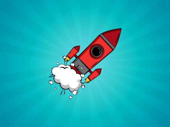 Startup felemelkedését szimbolizáló rakéta