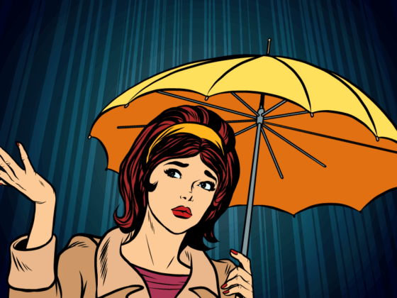 antidilution startup befektetés higulás elleni védelme egy esernyőt tartó nővel szimbolizálva