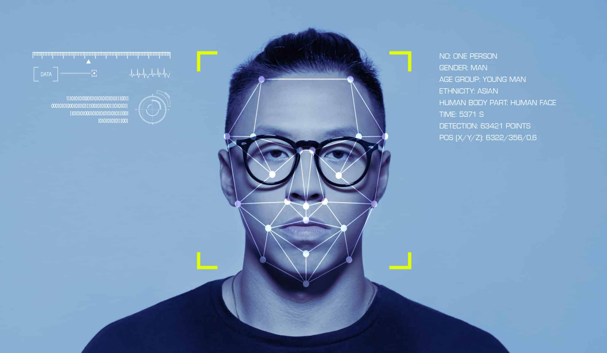 Man facial recognition with Deepface containing ethinicity, gender, age.