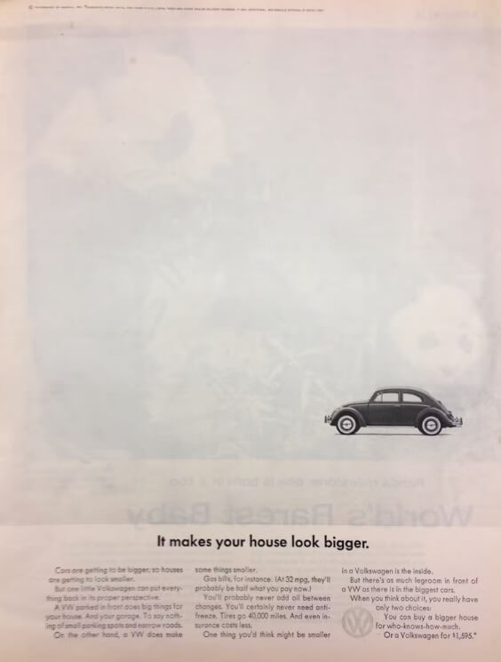 Régi, klasszikus kampány a Volkswagené, de ma is megállná a helyét a frappáns hirdetési szövegek top ligájában.