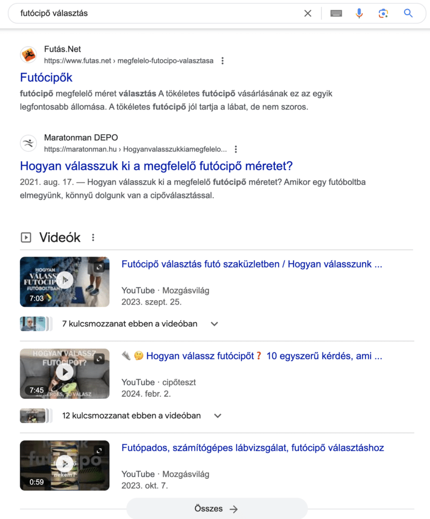video-seo A videós találatok a találati listában