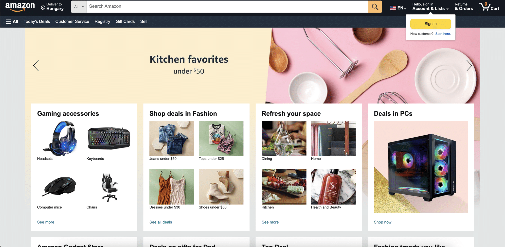 amazon Amazon weboldal screenshot