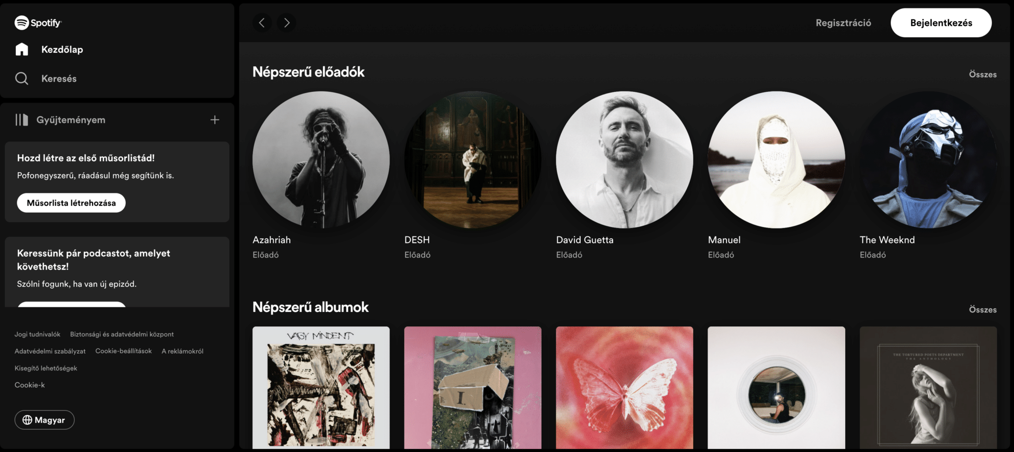 spotify Spotify webes app screenshot